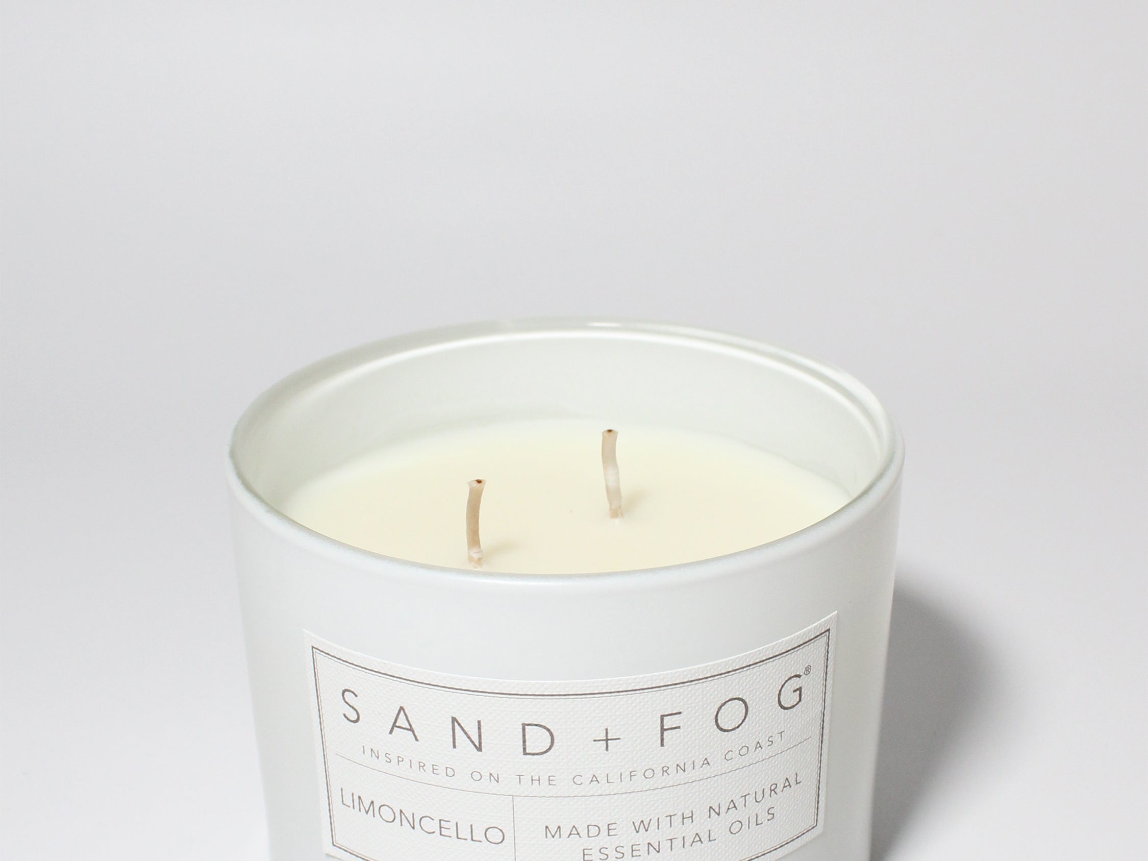 Limoncello 12 oz scented candle White Vessel with Carved Moons lid