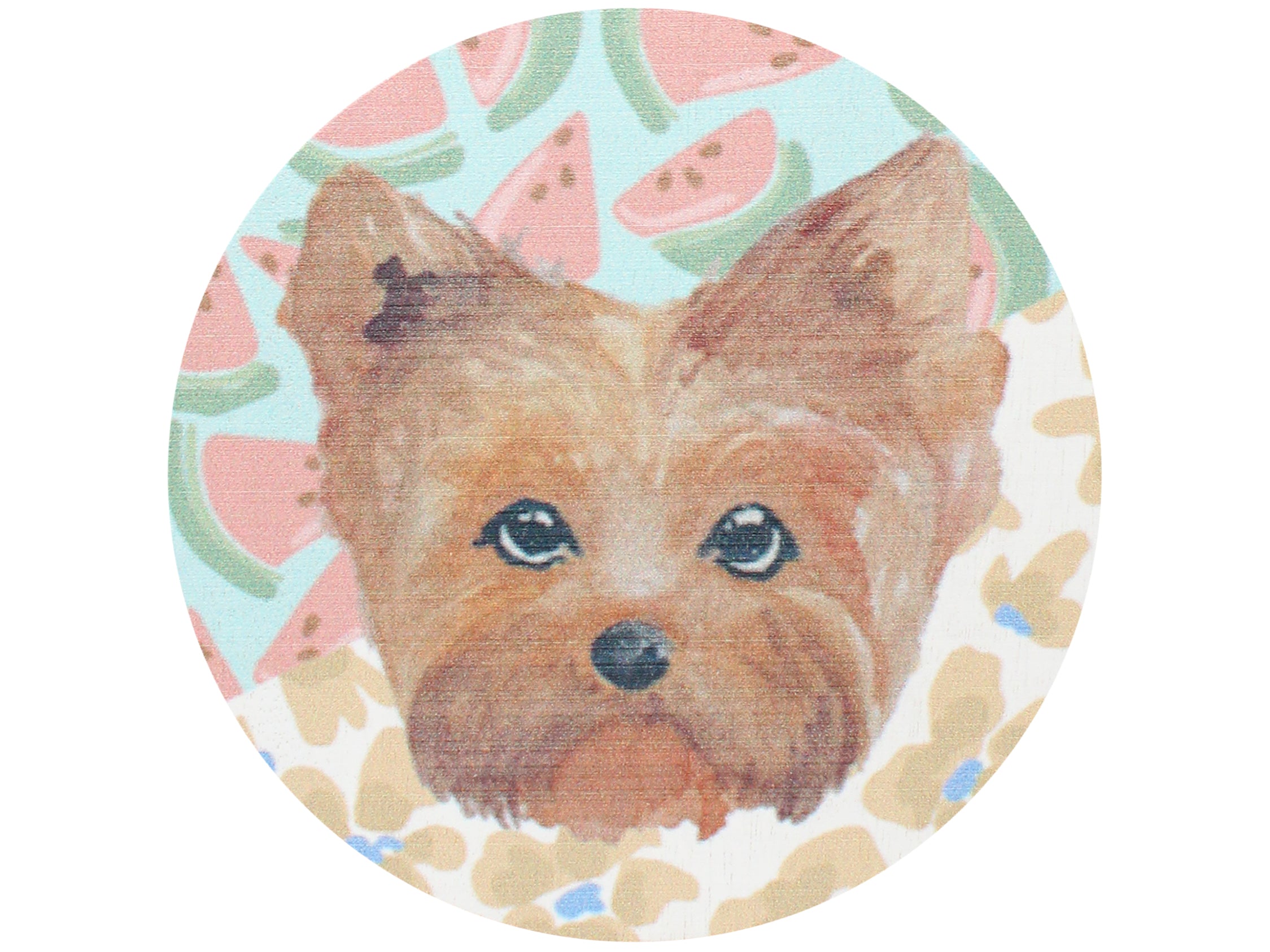 Sand + Paws Tropical Citrus 12 oz scented candle White vessel with Terrier painted lid