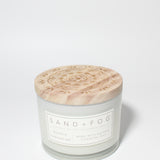 Mango Tangerine 12 oz scented candle White vessel with Mandala carved lid