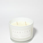 Mango Tangerine 12 oz scented candle White vessel with Mandala carved lid