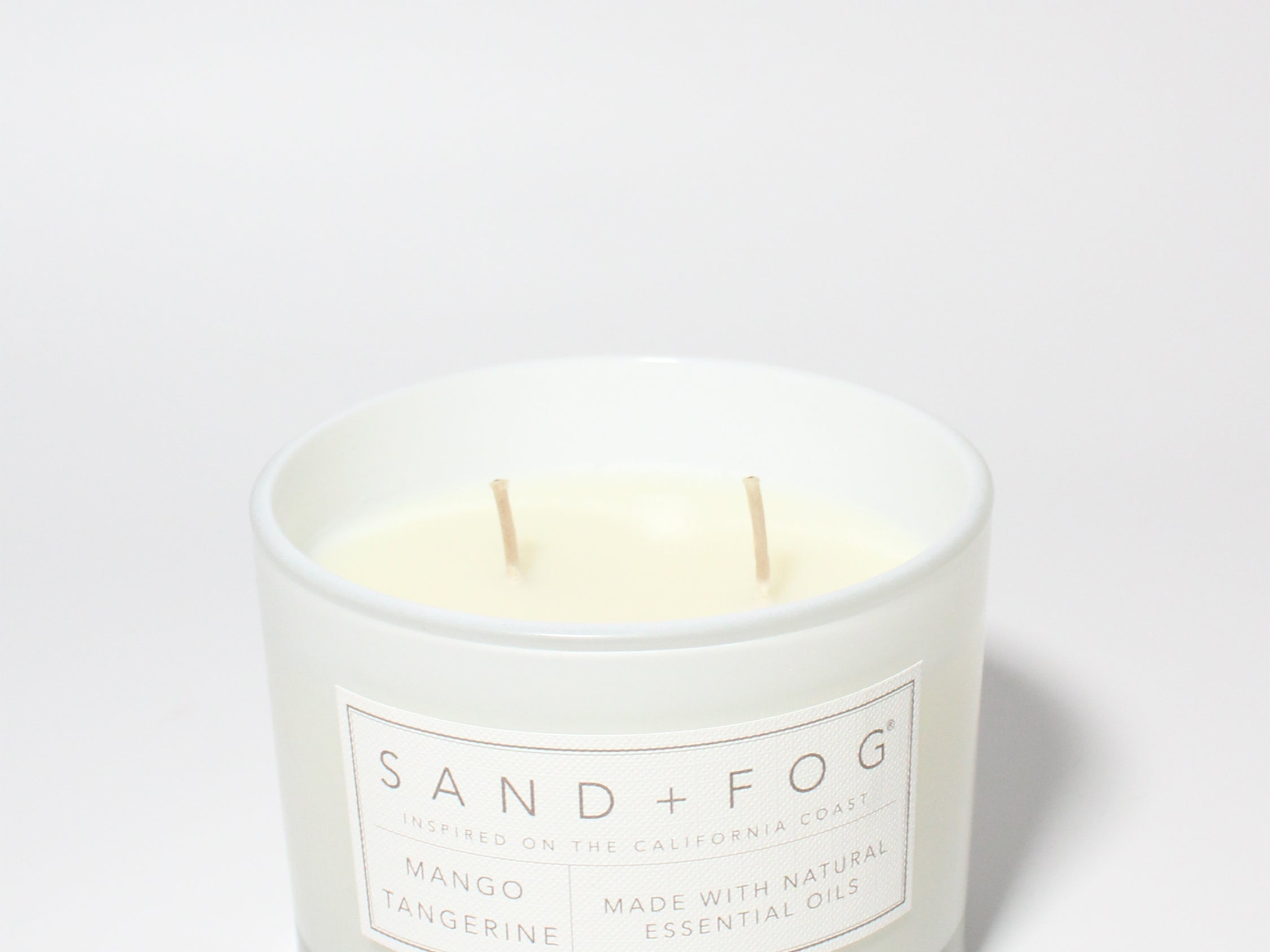 Mango Tangerine 12 oz scented candle White vessel with Mandala carved lid