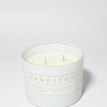California Beach House 12 oz scented candle White vessel with Carved Mandala lid
