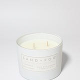 California Beach House 12 oz scented candle White vessel with Carved Mandala lid