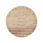 Pumpkin Harvest 21 oz scented candle White vessel with Carved Thankful wood lid