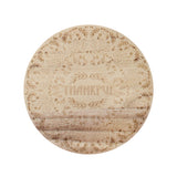 Pumpkin Harvest 21 oz scented candle White vessel with Carved Thankful wood lid