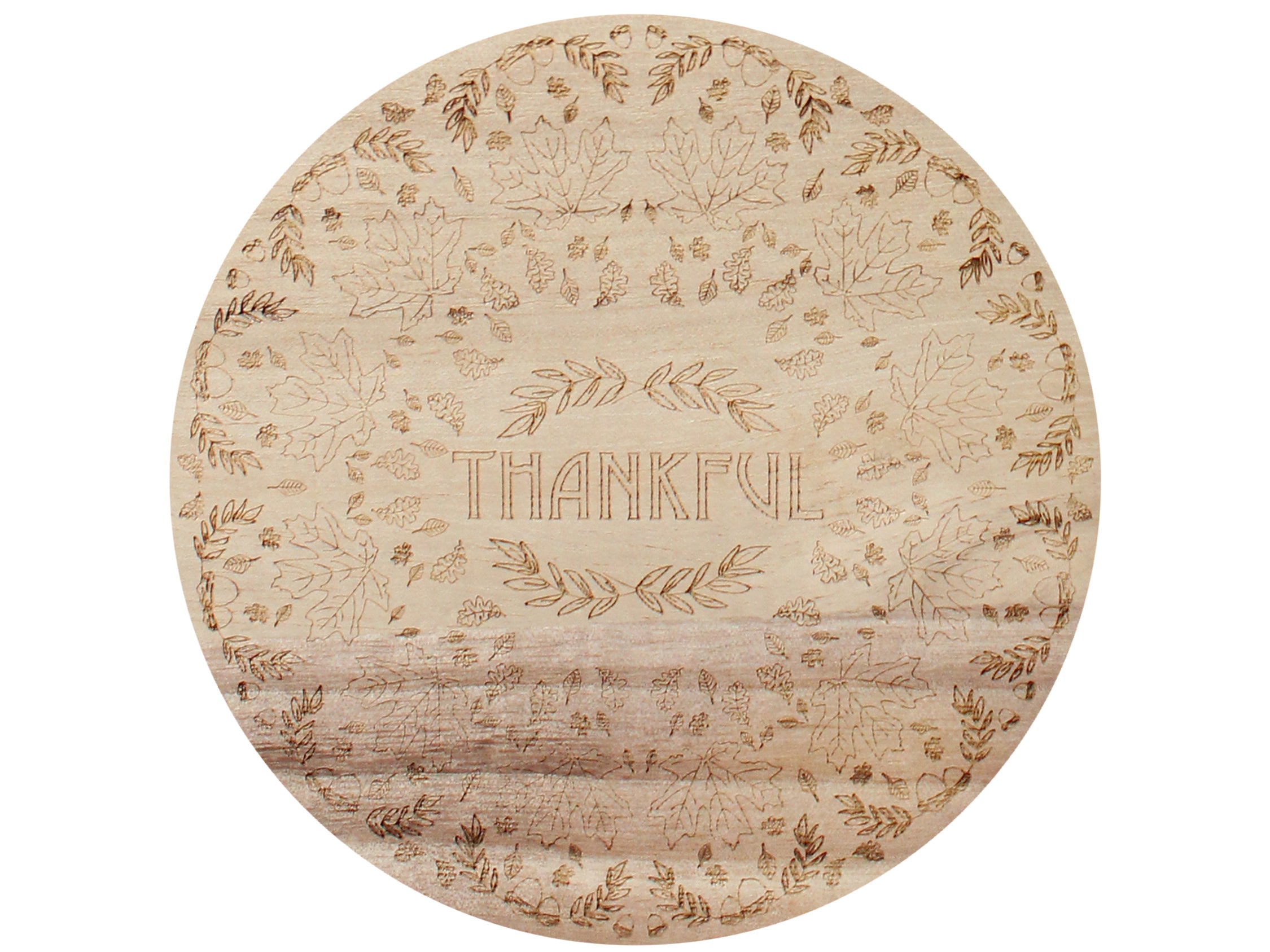 Pumpkin Harvest 21 oz scented candle White vessel with Carved Thankful wood lid