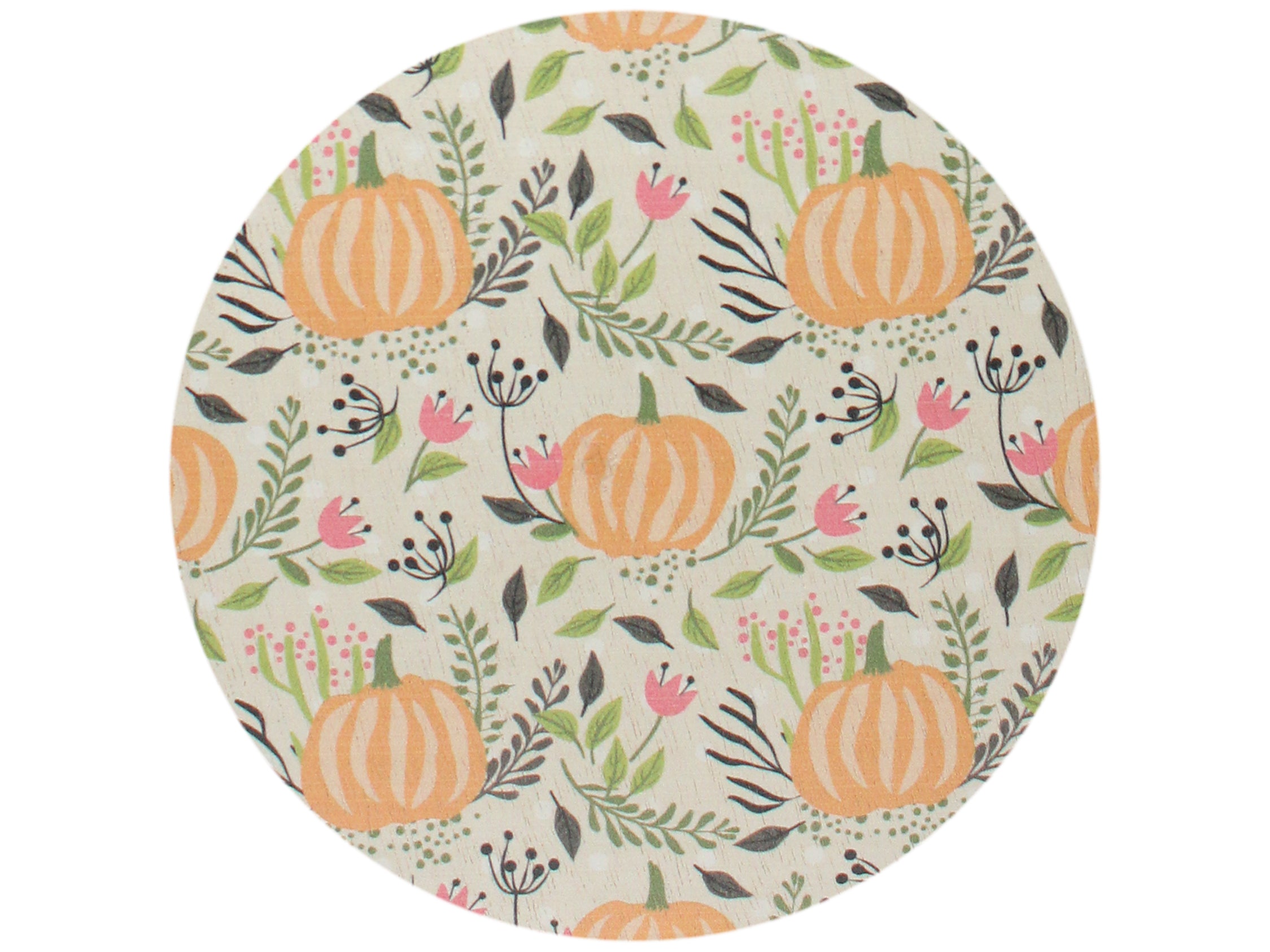 Orange & Clove 21 oz scented candle White vessel with Painted Pumpkin Vine wood lid