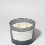 Midnight Blue Citrus 12 oz scented candle Blueish Gray vessel with Painted Dot lid