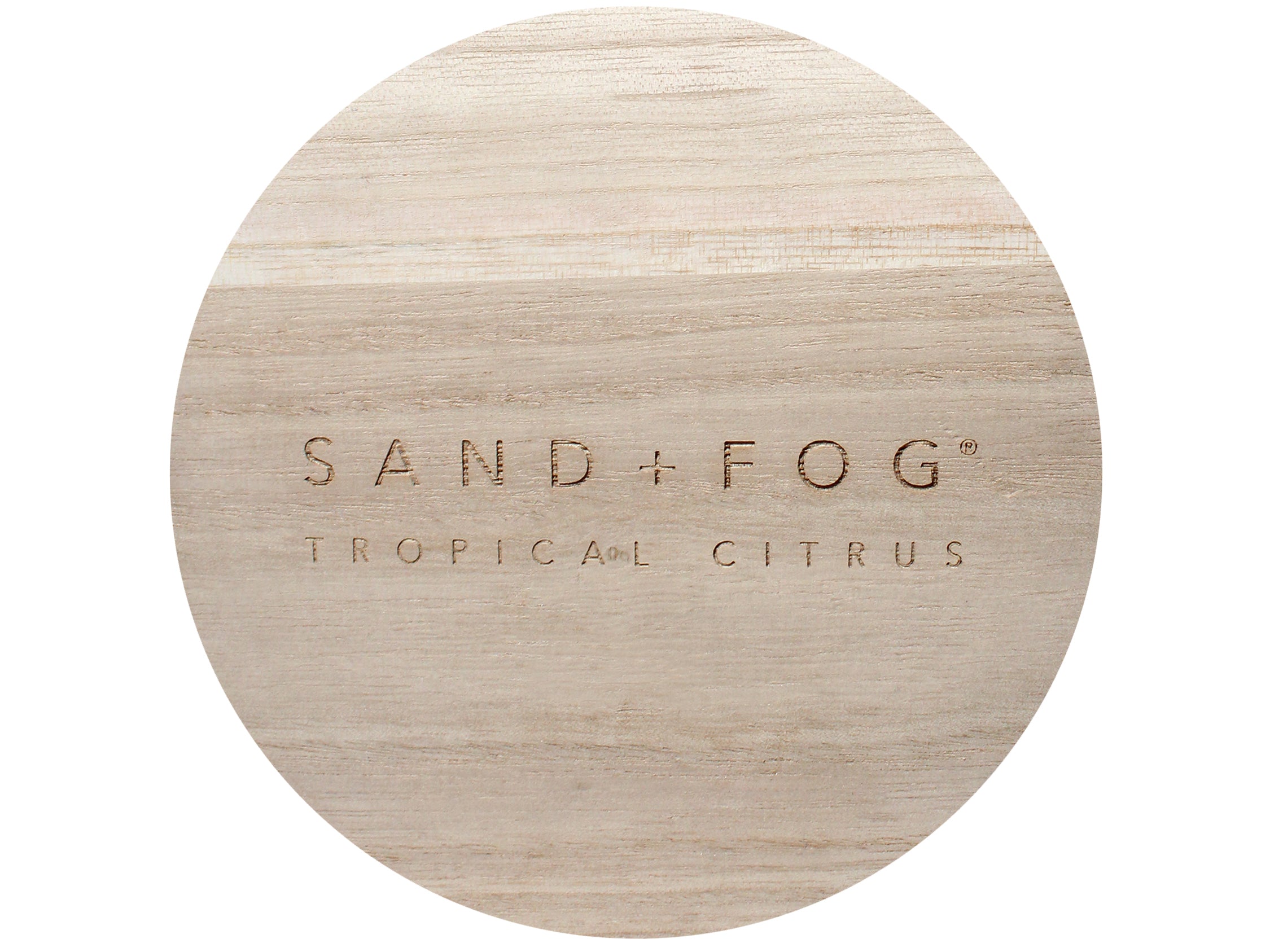 Tropical Citrus 23 oz Scented Candle White vessel with Sand + Fog lid