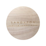 Vanilla Sandalwood 34 oz scented candle Cool gray vessel with S+F wood lid