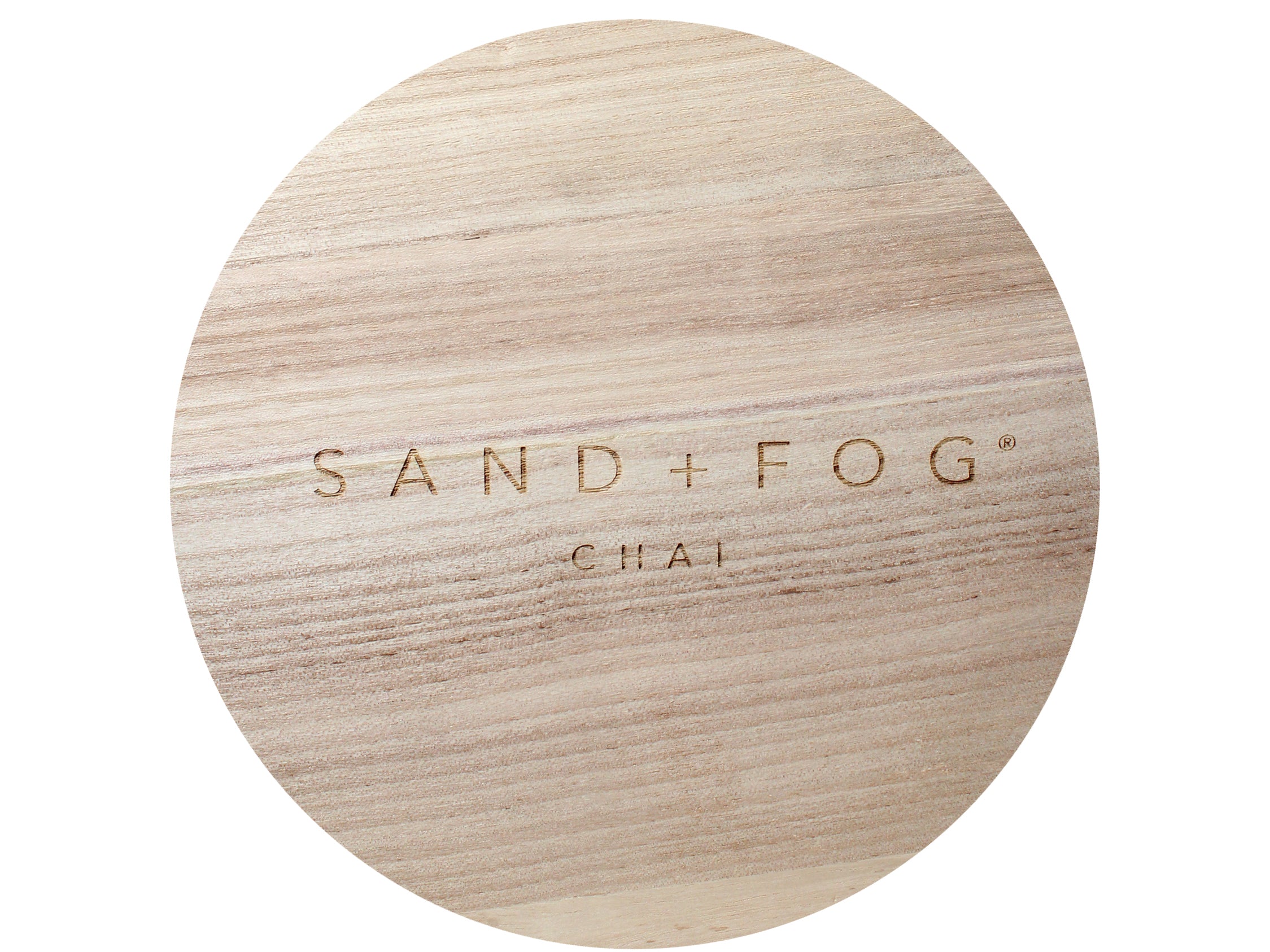 Chai 35 oz scented candle Black vessel with Sand+Fog wood lid