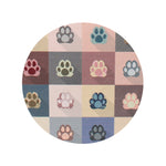 Sand + Paws California Beach House 12 oz scented candle Blush vessel with Painted Paw Grid lid