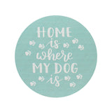 Sand + Paws Gardenia 12 oz scented candle White Vessel with Painted Home is Where my Dog Is lid