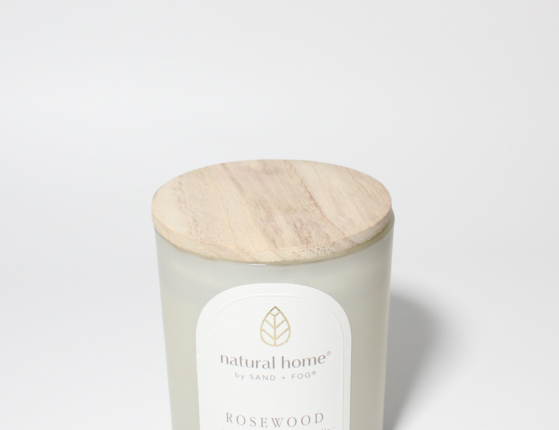 Rosewood Natural Home 11.5 oz scented candle Flax vessel with solid wood lid