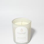 Rosewood Natural Home 11.5 oz scented candle Flax vessel with solid wood lid