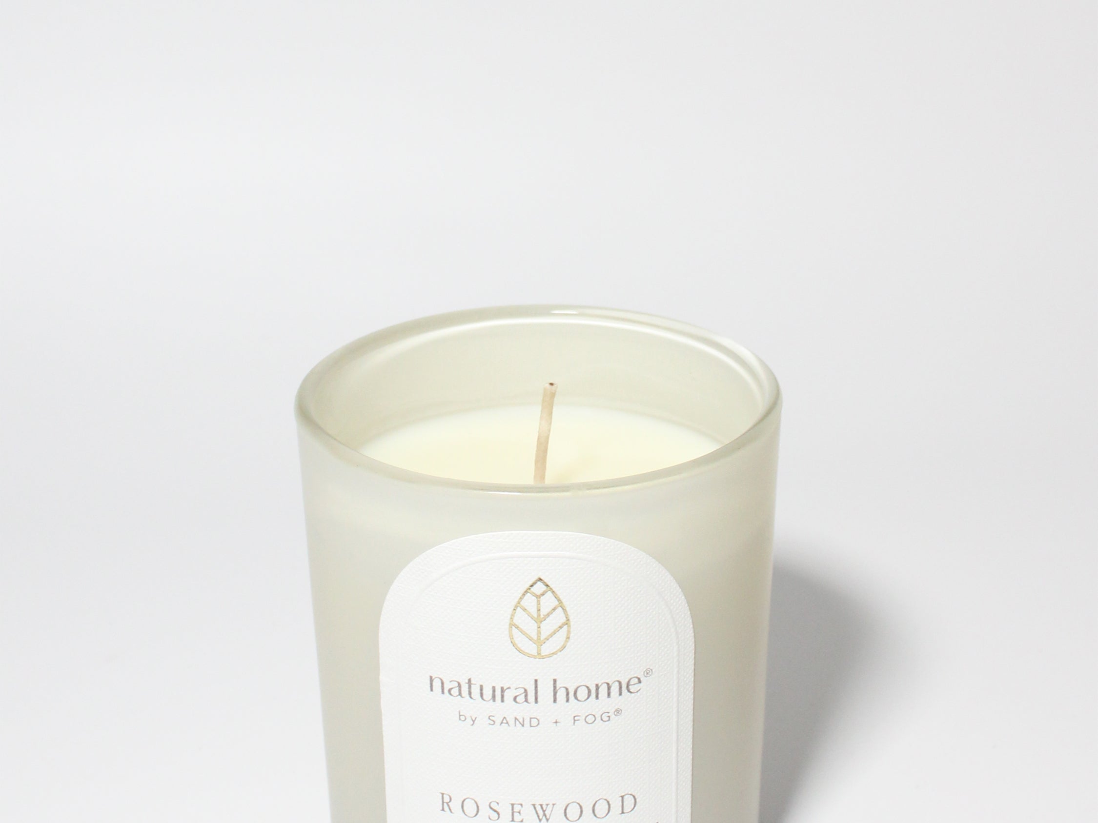 Rosewood Natural Home 11.5 oz scented candle Flax vessel with solid wood lid