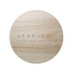 Wood lid "Sand + Fog Tahitian Vanilla" carved