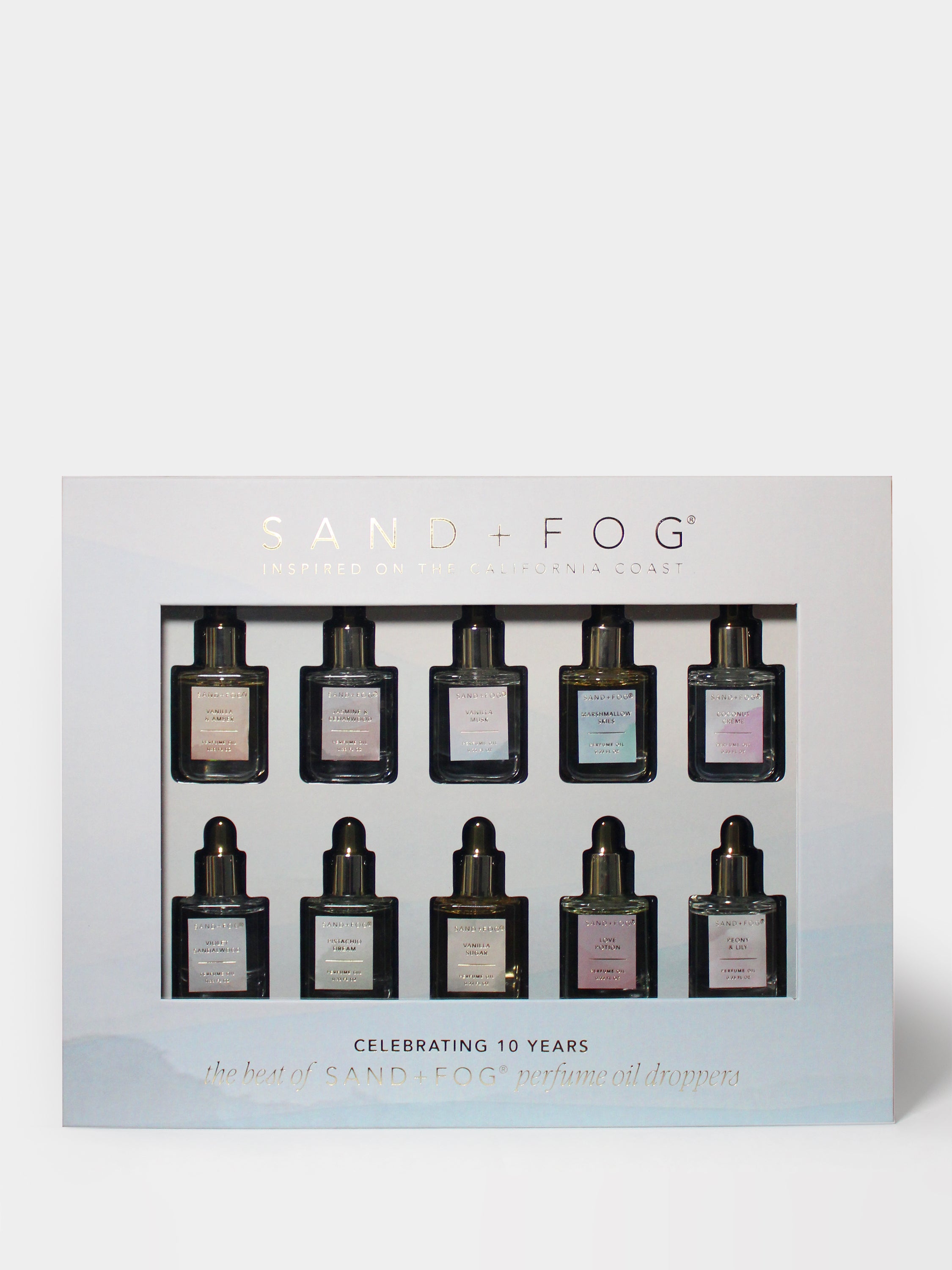 Ten Year Anniversary Perfume Oil Dropper Set – Sand + Fog