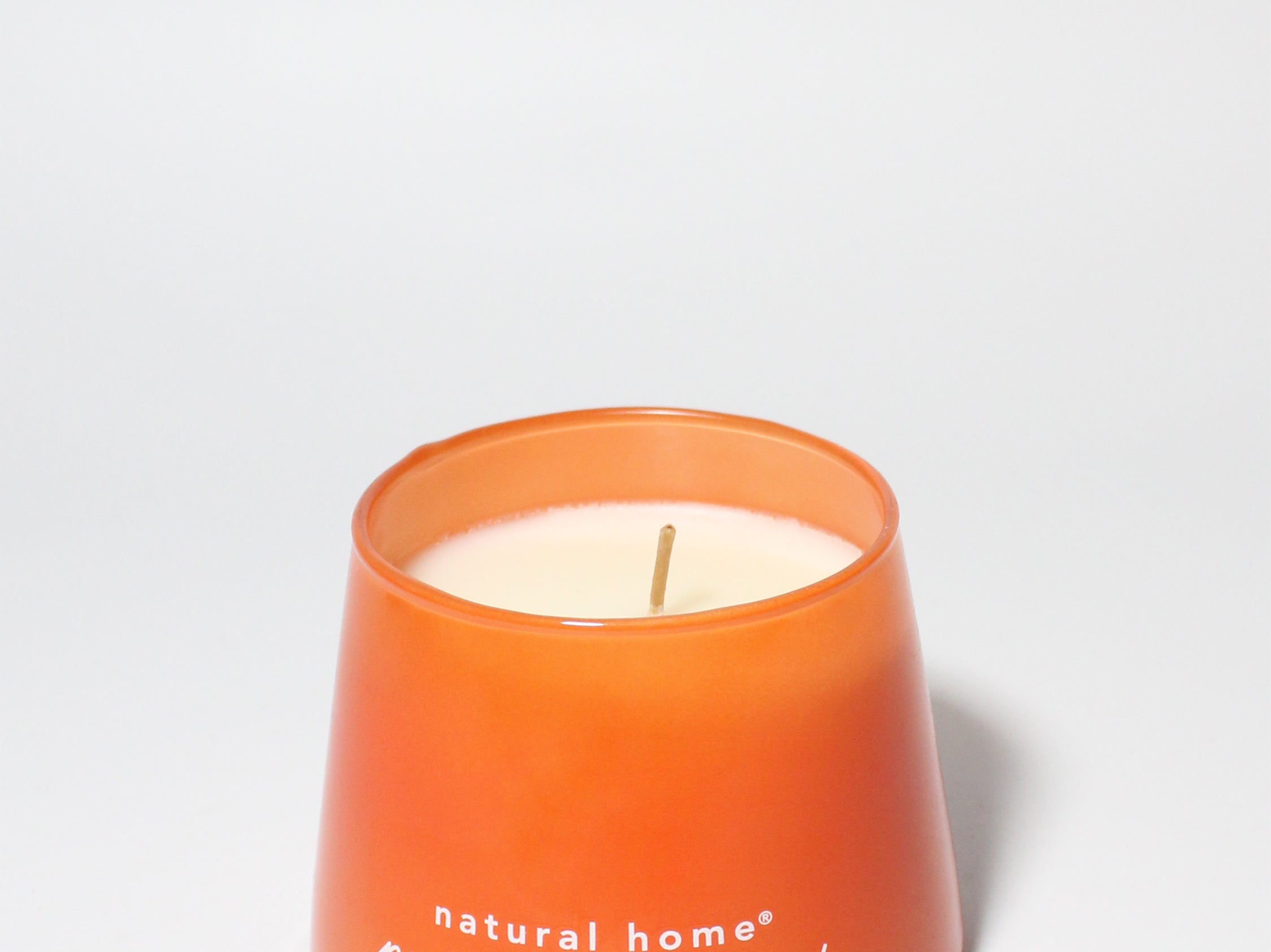 Pumpkin Harvest 11 oz scented candle Orange vessel with Carved Flower wood lid