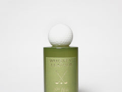 Olive 100 ml eau de toilette bottle with white cap, 'Whiskey Leather' label