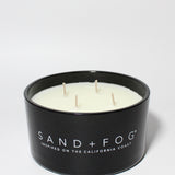 Teakwood 23 oz scented candle Black vessel with S+F wood lid