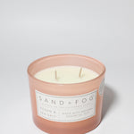Ocean & Sea Salt 12 oz scented candle Pink vessel with Painted floral lid