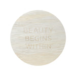 Eucalyptus 12 oz scented candle Green vessel with Beauty Begins Within lid