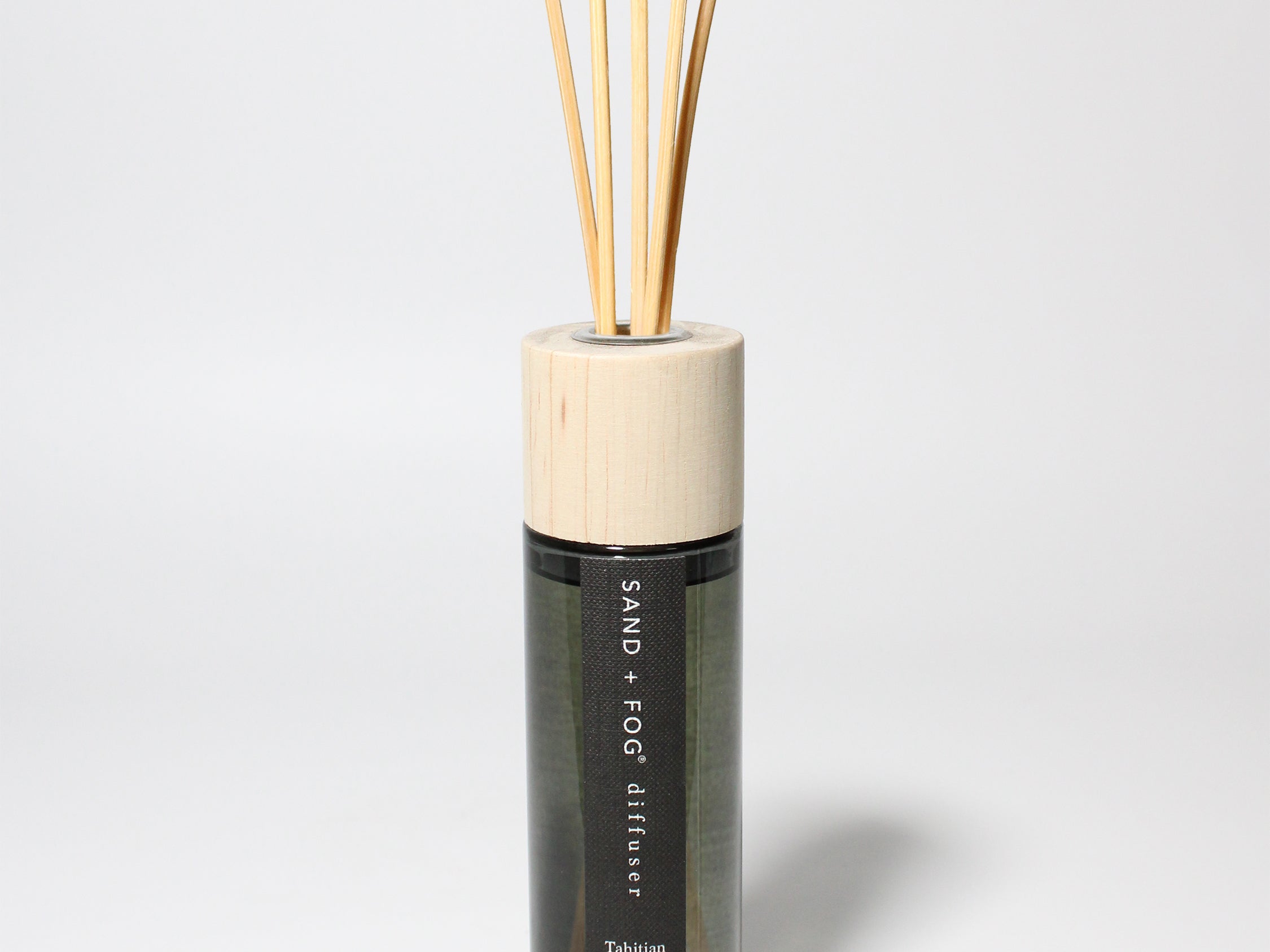 Tahitian Vanilla reed diffuser Black Milky glass with Wood Top