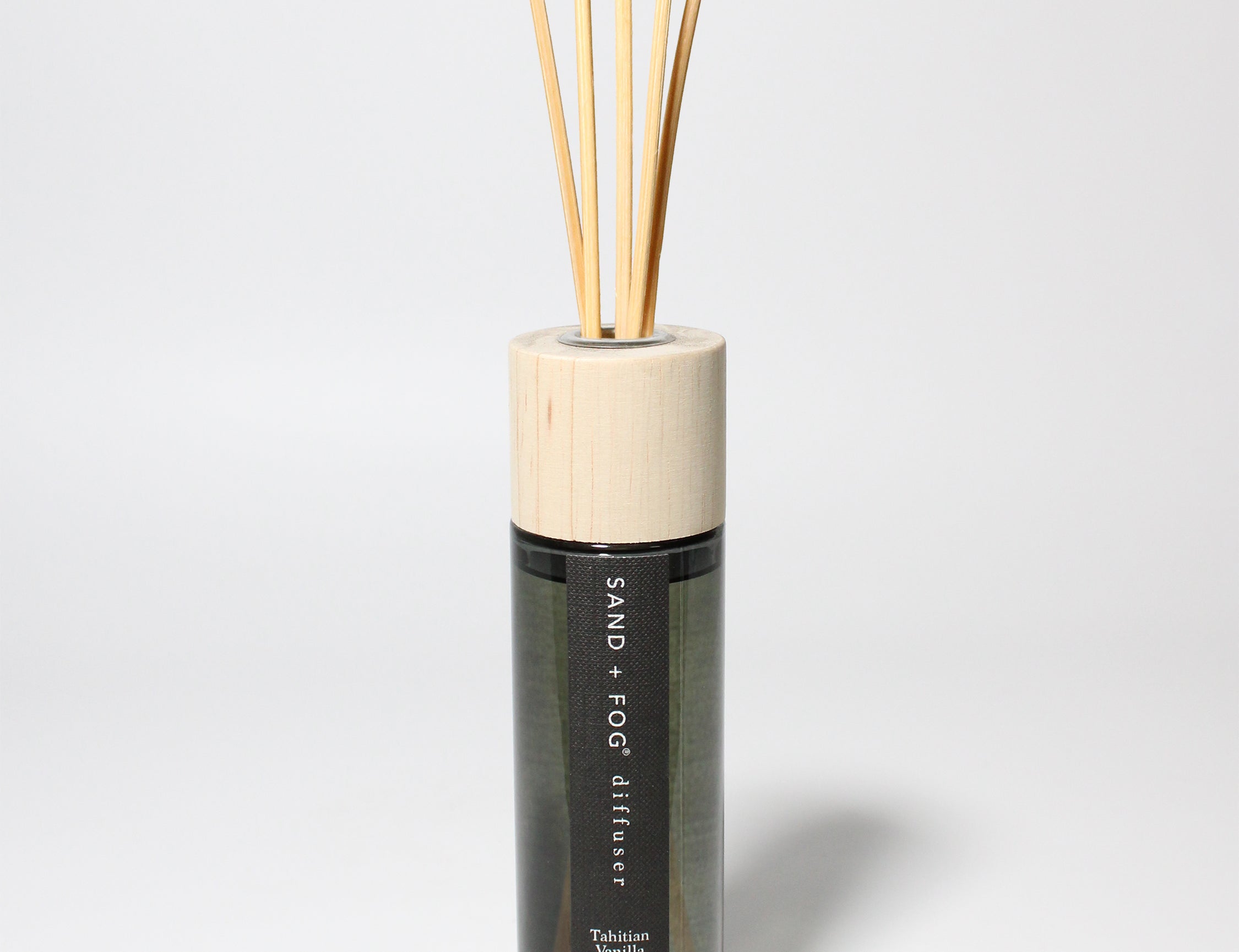 Tahitian Vanilla reed diffuser Black Milky glass with Wood Top