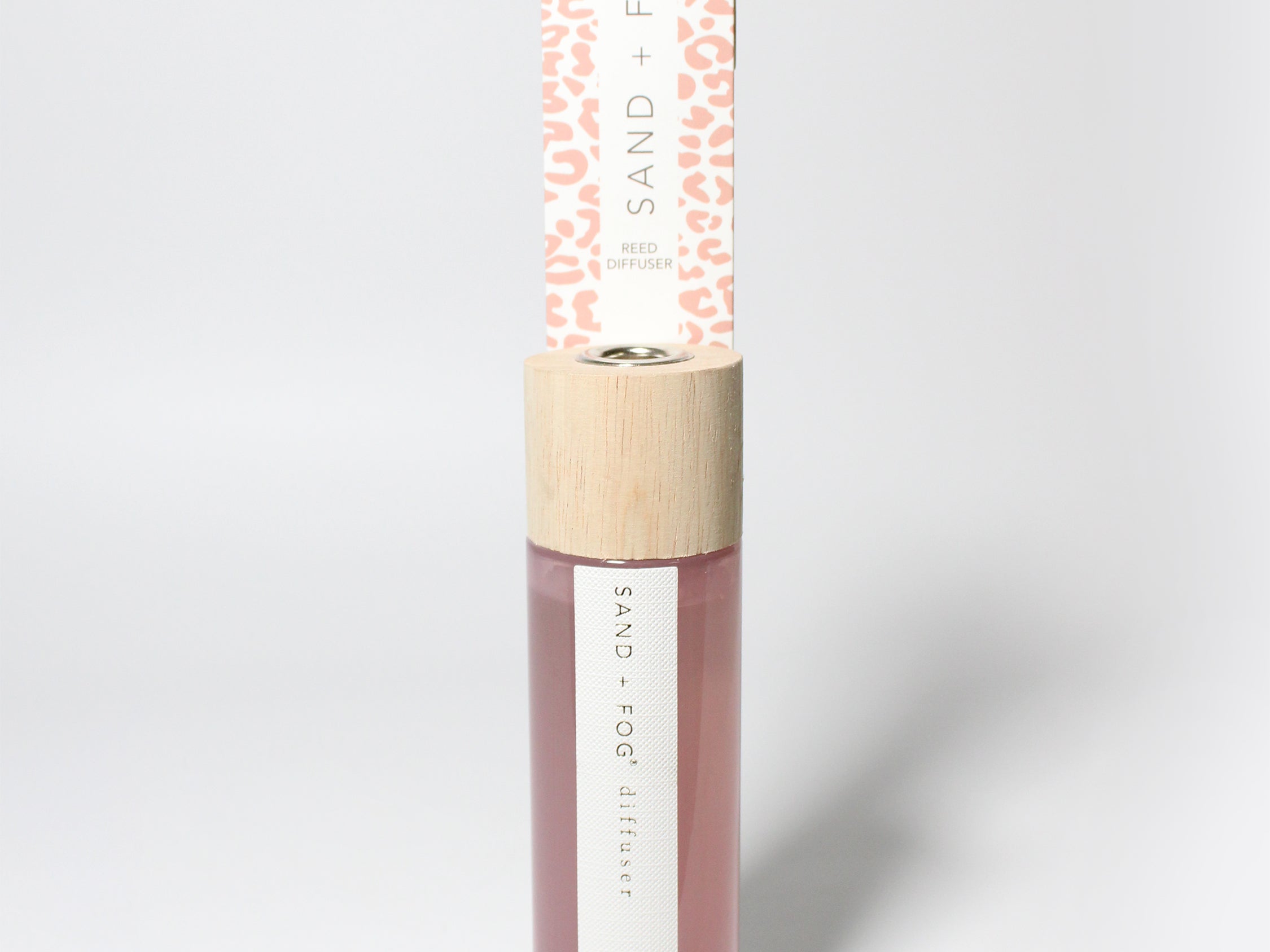 Goji Berry reed diffuser Pink Glass with Wood top