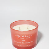 Mango Tangerine Natural Home 11.5 oz scented candle Coral vessel with solid wood lid and two wicks