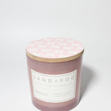 Limoncello 21 oz scented candle Petal Lilac vessel with White Butterflies lid