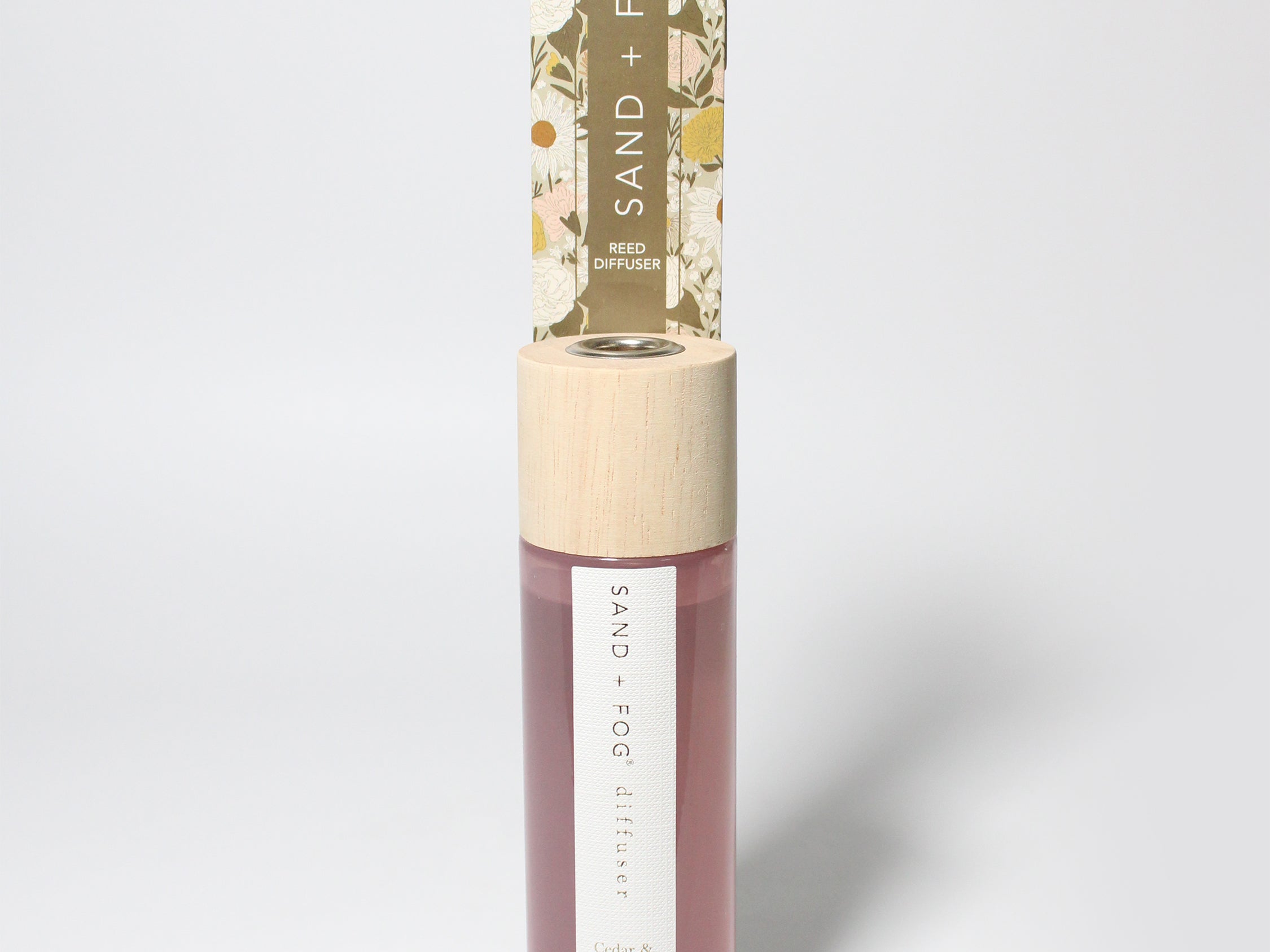 Cedar Lavender reed diffuser Blush Glass with Wood Top