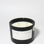 Sand + Paws Teakwood 12 oz scented candle Black vessel with Painted Doodle lid