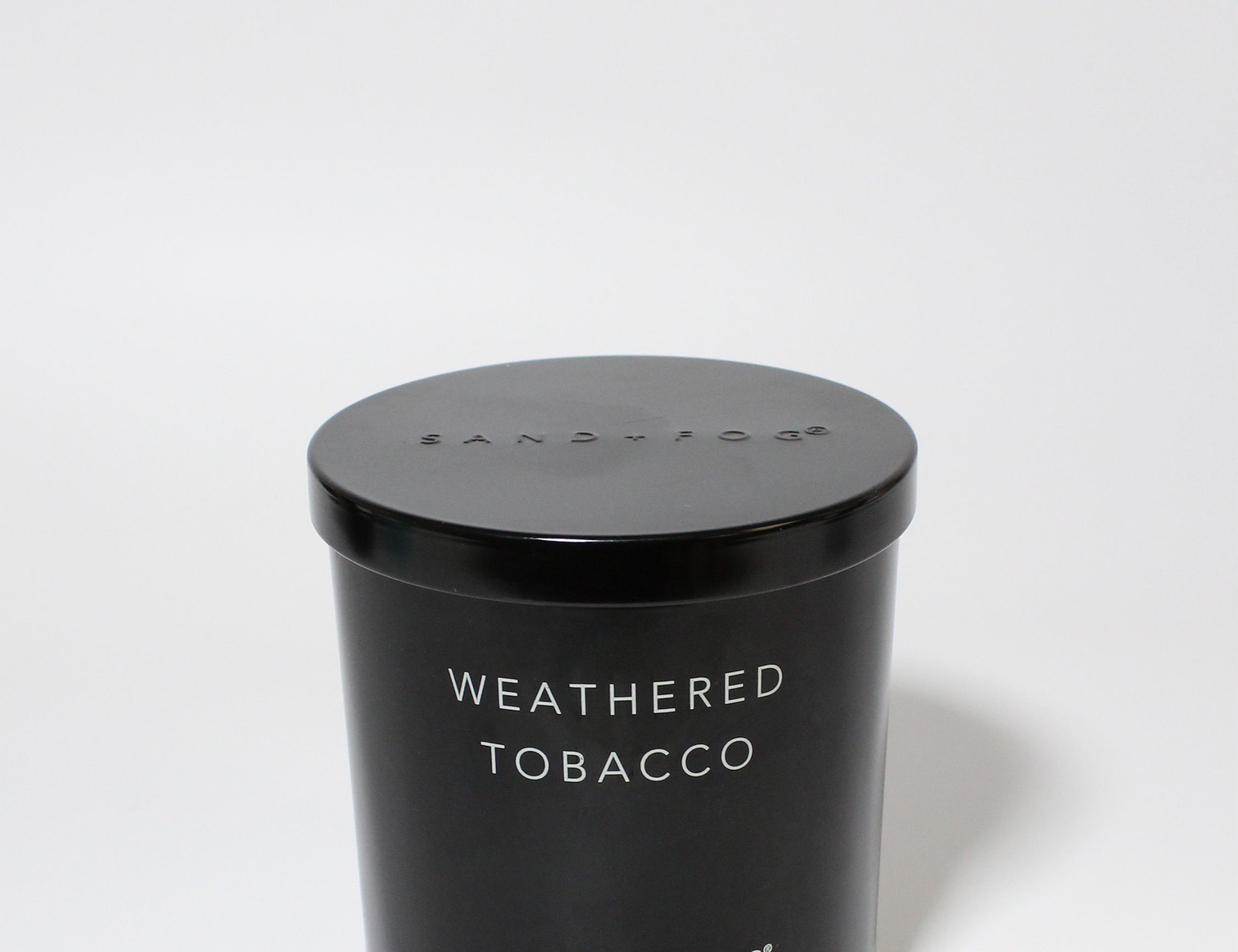 Weathered Tobacco 12 oz scented candle Black vessel with Black lid