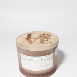 Sand + Paws Ocean & Sea Salt 12 oz scented candle White Vessel with Carved LOVE Lid