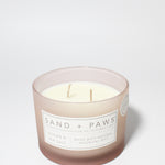 Sand + Paws Ocean & Sea Salt 12 oz scented candle White Vessel with Carved LOVE Lid