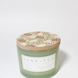 Apple Spice 12 oz scented candle Sage vessel with Pumpkin painted lid