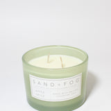 Apple Spice 12 oz scented candle Sage vessel with Pumpkin painted lid