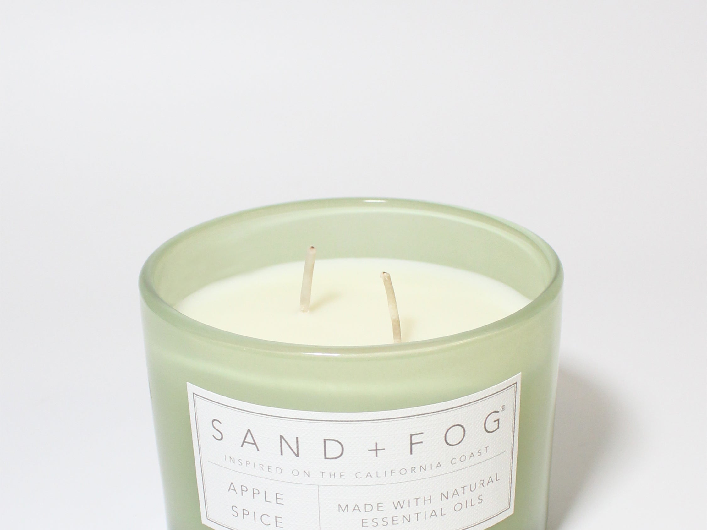 Apple Spice 12 oz scented candle Sage vessel with Pumpkin painted lid