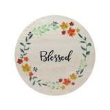 Cinnamon Vanilla 21 oz scented candle Sage vessel with Painted Blessed Wreath lid