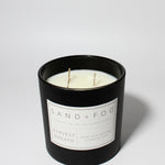 Harvest Wreath 21 oz scented candle Black vessel with Painted Pumpkins lid