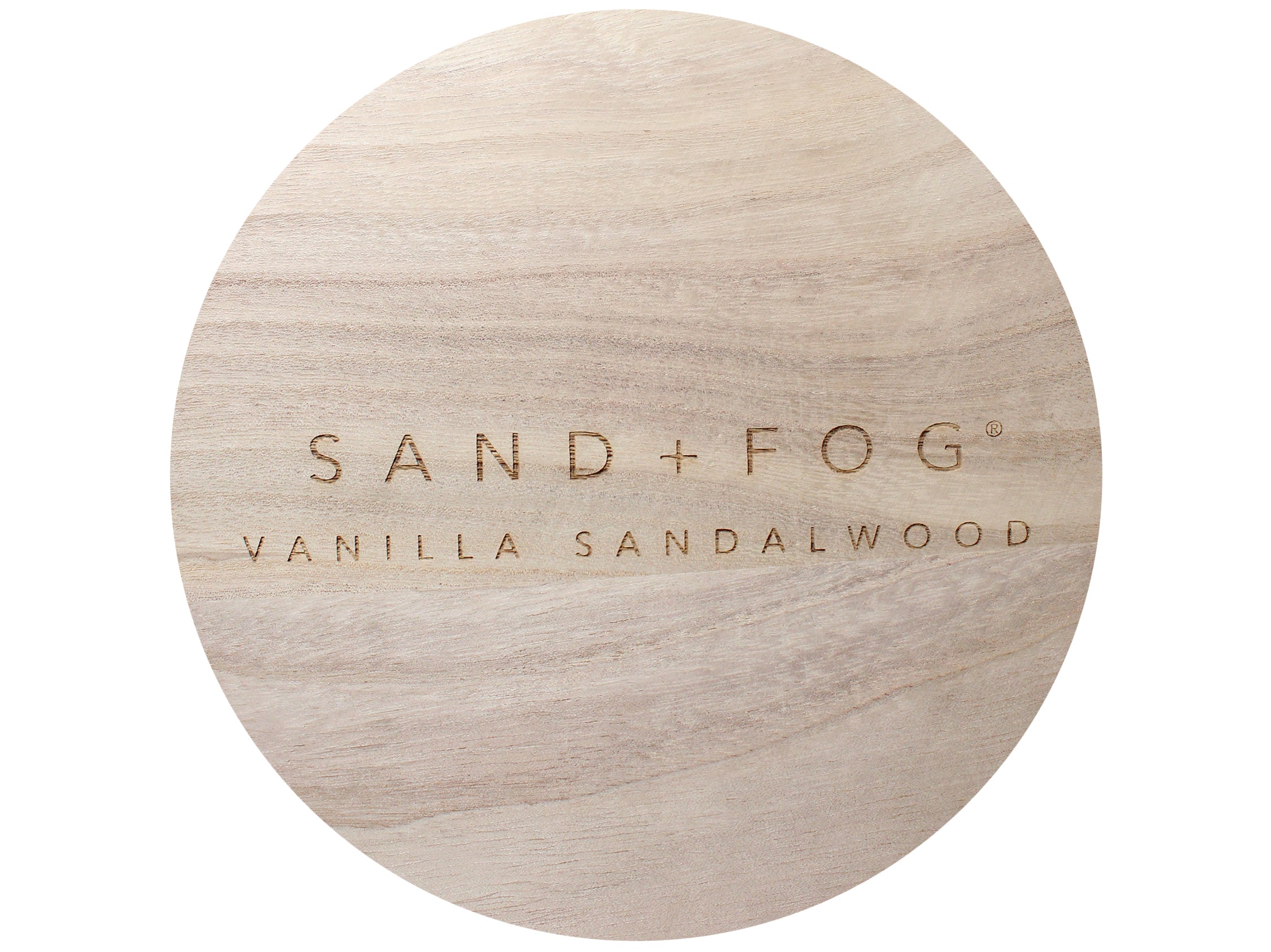 Vanilla Sandalwood 34 oz scented candle Cool gray vessel with S+F wood lid