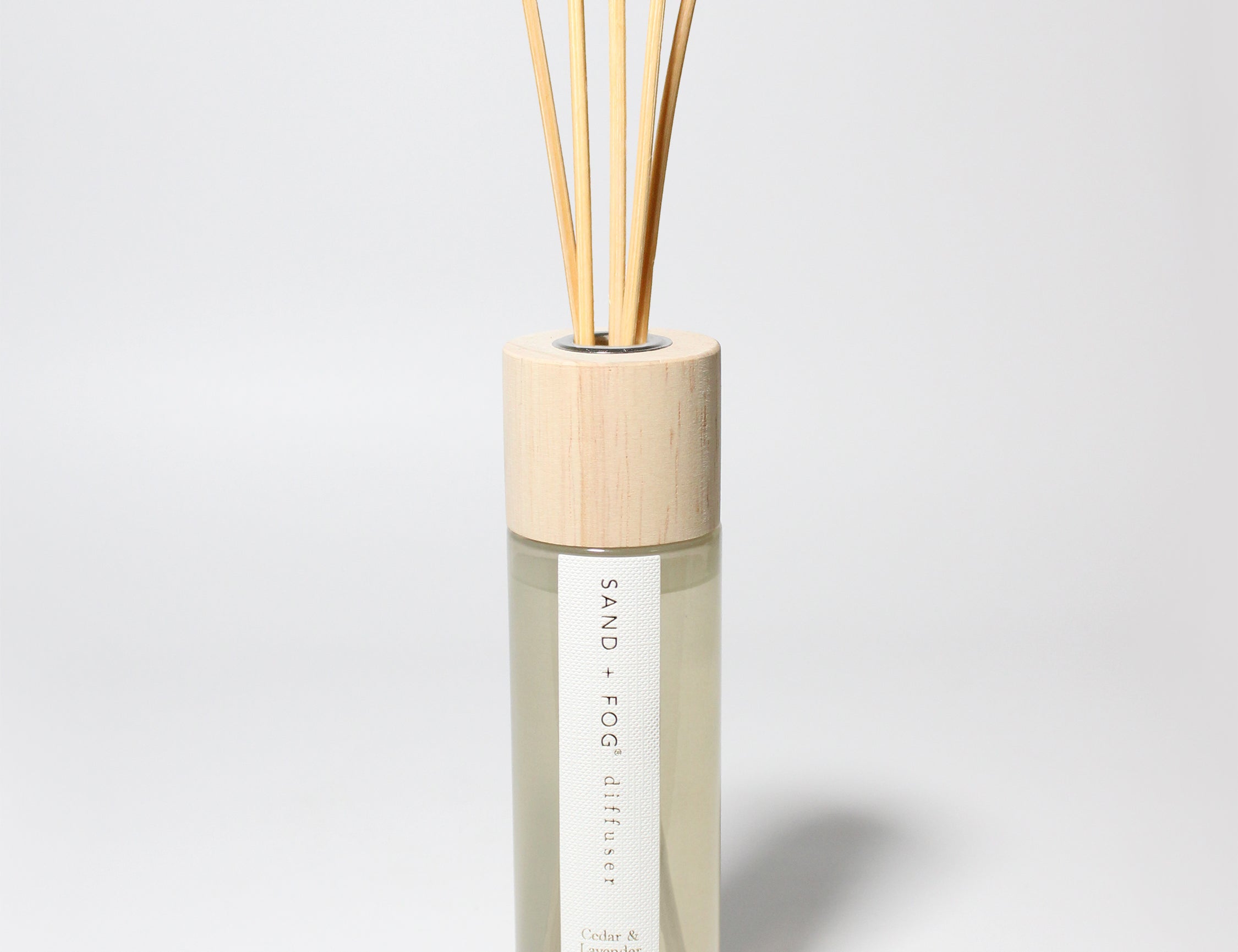 Cedar Lavender reed diffuser Flax Glass with Wood Top