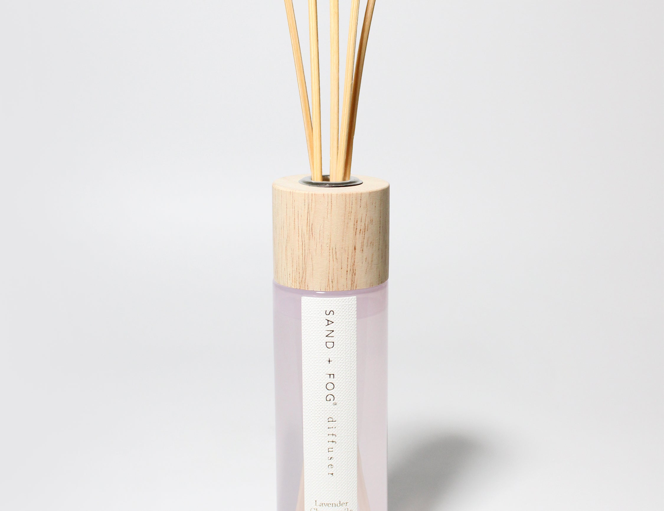 Lavender Chamomile reed diffuser Light Purple Glass with Wood top