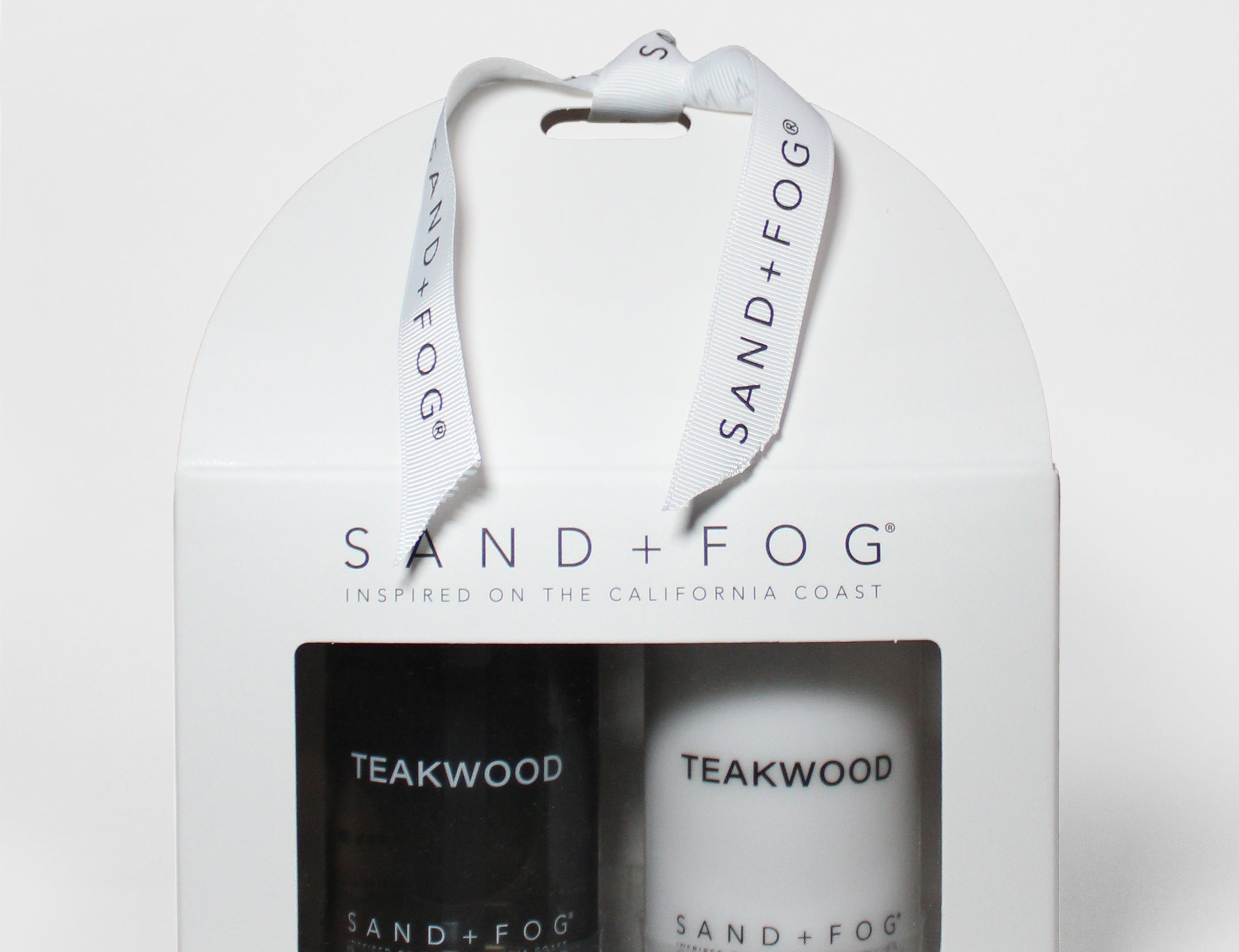 Soap and lotion set gift box showing two Teakwood pump bottles