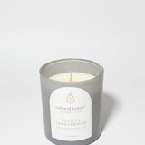 Vanilla Sandalwood Natural Home 11.5 oz scented candle Light grey vessel with solid wood lid