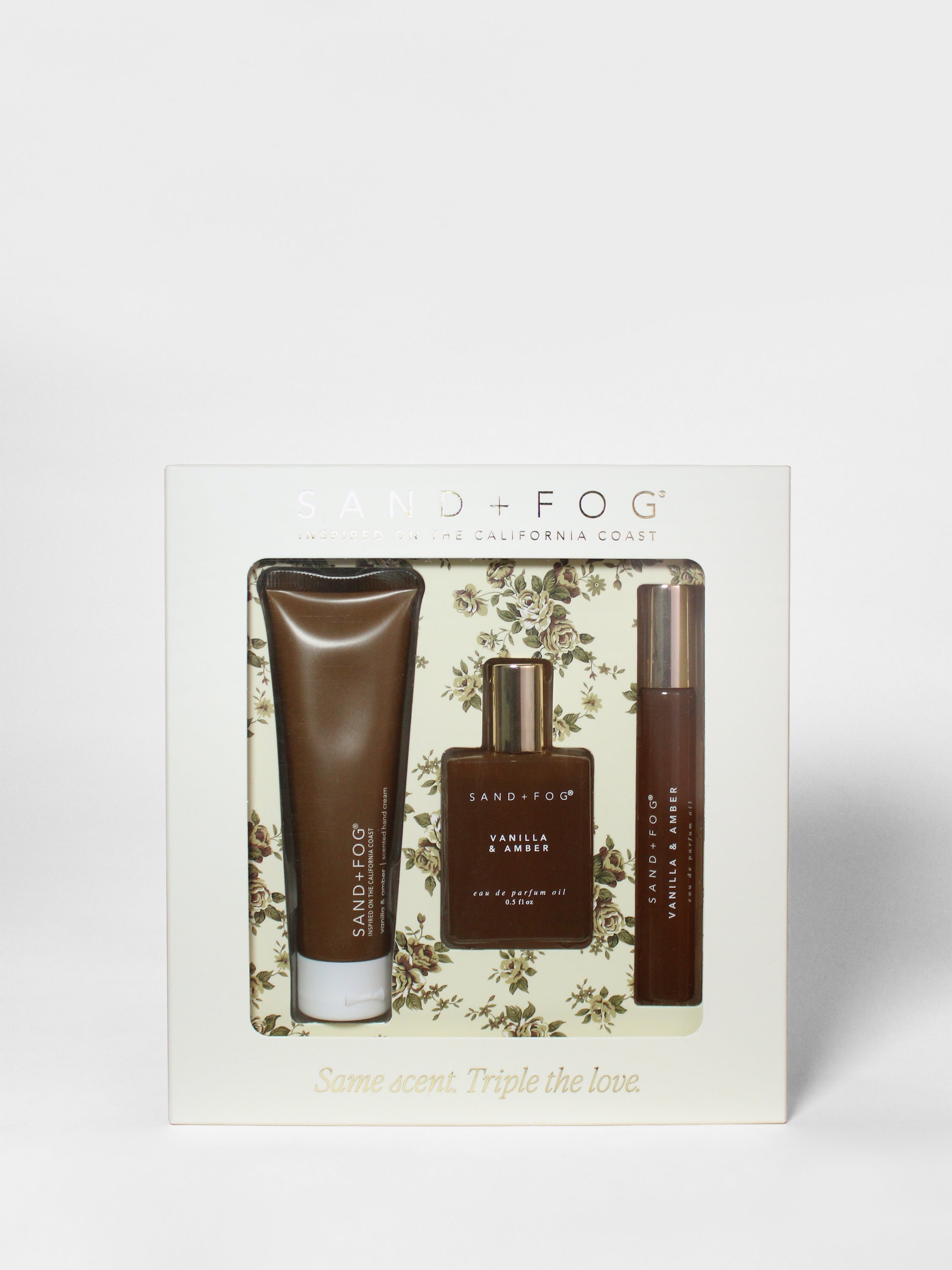 Hand Cream and Perfume Oil Rollerball Set - Vanilla & Amber – Sand