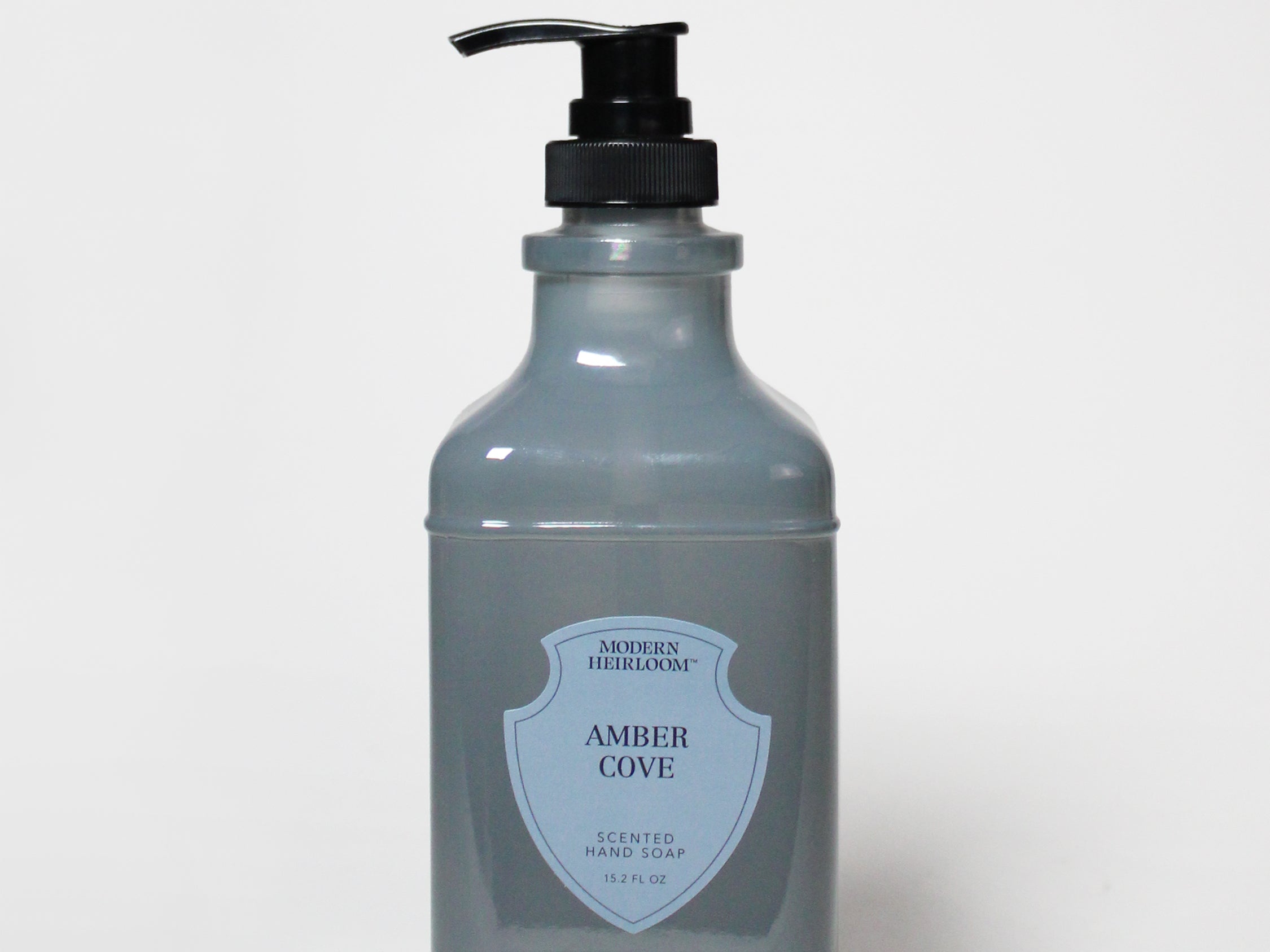 Amber Cove liquid hand soap bottle with black pump