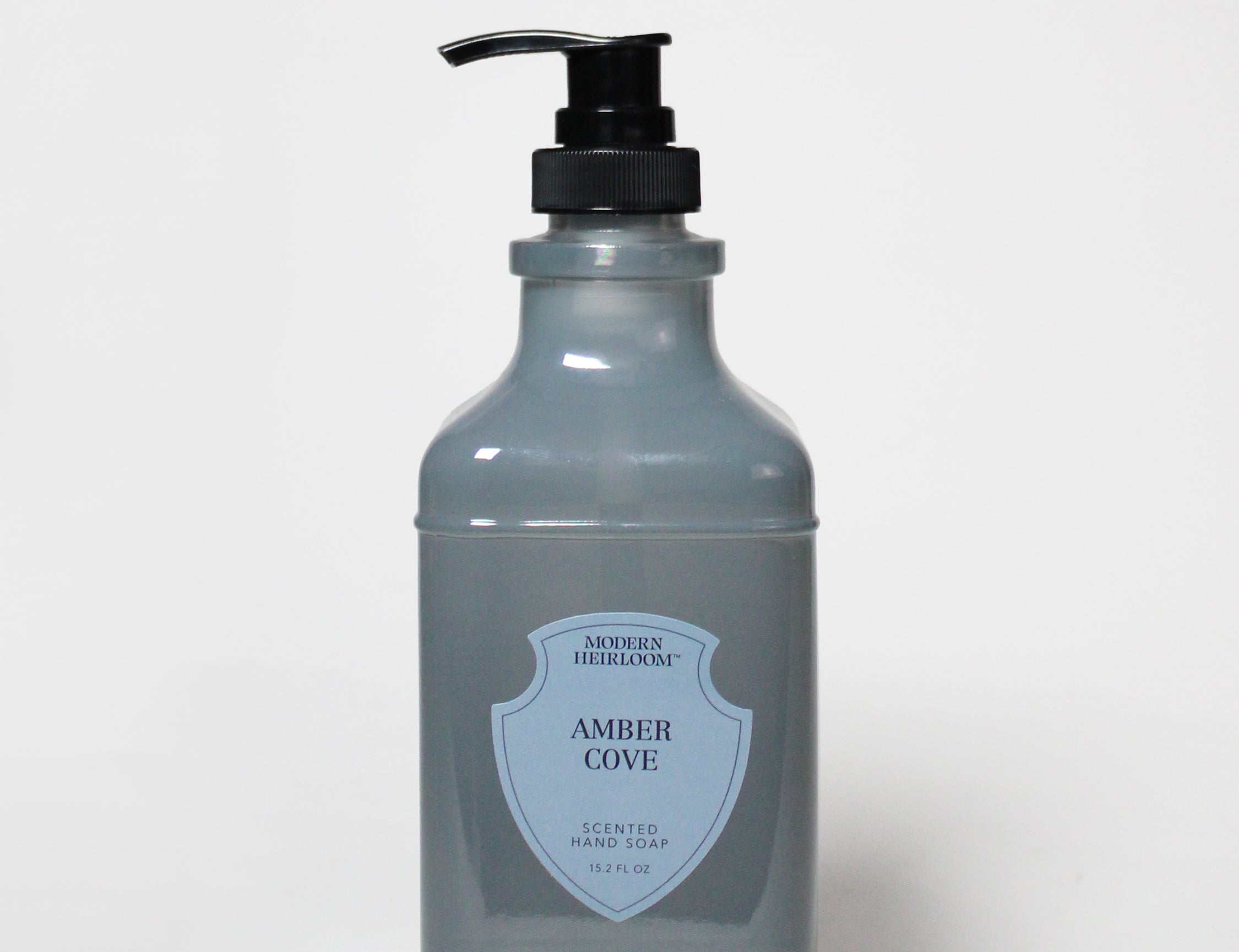 Amber Cove liquid hand soap bottle with black pump